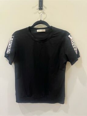 Givenchy Black Short Sleeve Logo-Trim Tee